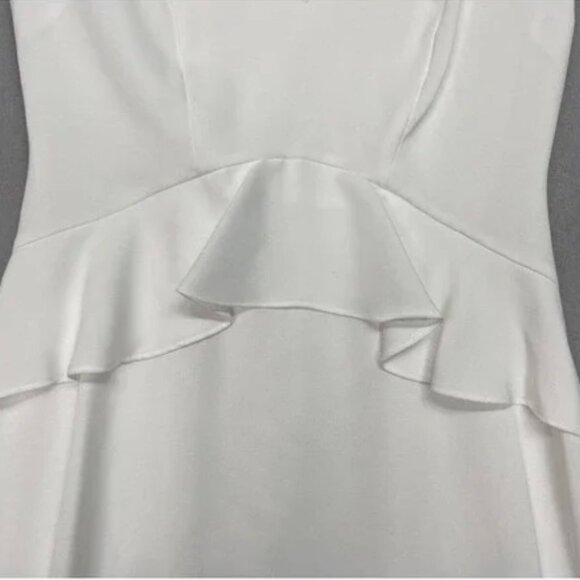 NEW BCBGMAXAZRIA Ruffled Pleated High-Low Cocktail White Dress - Picture 2 of 8